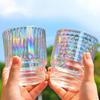 Aurora Iridescent Glass Straw Cup - Creative Style for Milk & Juice