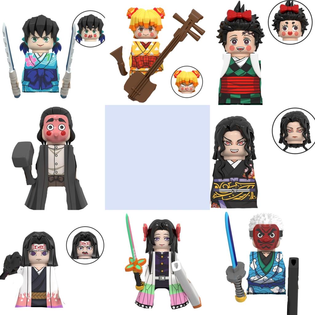 WM Blocks 6116 6137 6138 Demon Slayer Tanjirou Nezuko Inosuke Zenitsu Giyuu Rengoku Uzui Tengen Anime Bricks Building Blocks