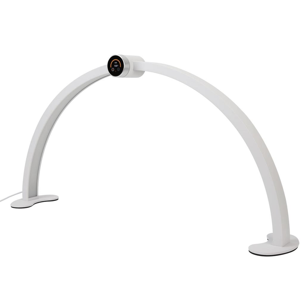 Half Moon Desk Lamp 27 Inch 40W 3000 to 6000K Dimmable Half Moon Nail Light with LED Clock Display for Lash Extension Skincare