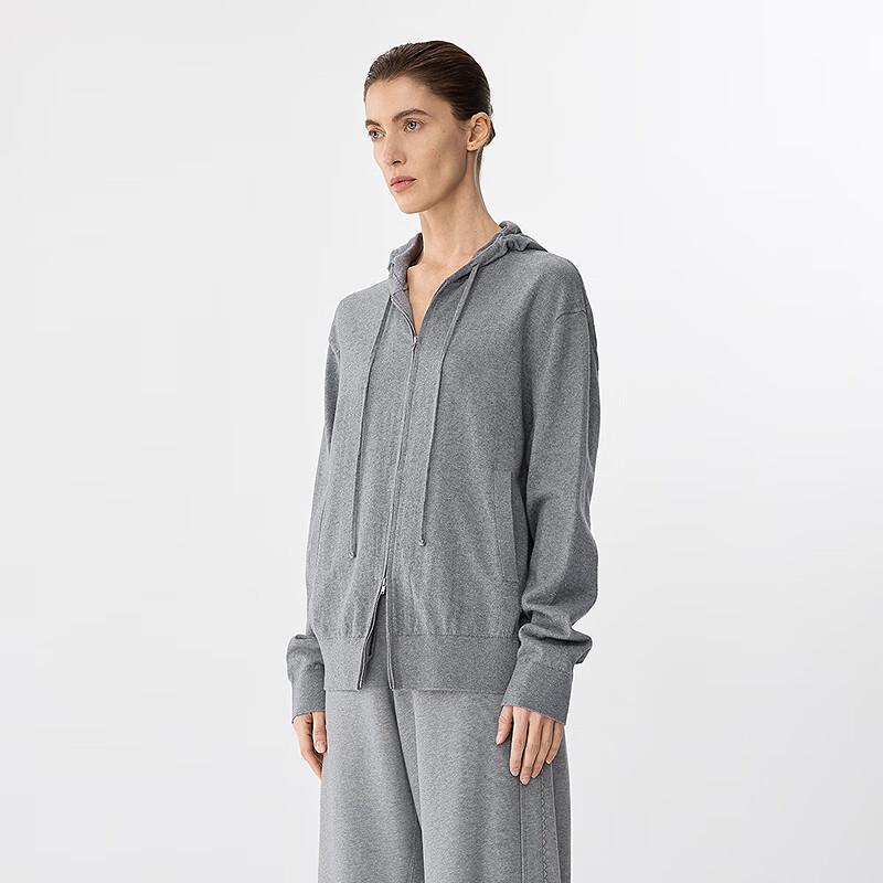 JNBY 2025 Spring Relaxed Fit Hooded Knit Cardigan