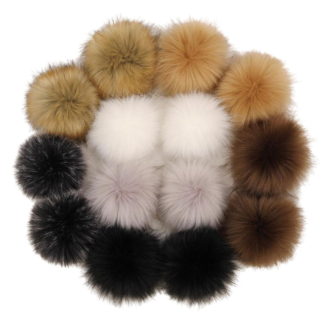 10CM Faux Fox Fur Ball Set - Plush Artificial Fur Balls for DIY Mobile Phone Pendants
