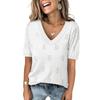Maglione da donna estivo con scollo a V, leggero, sottile, a maniche corte, maglietta