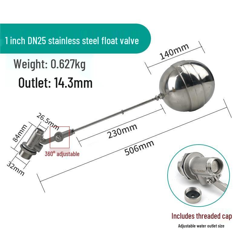 ELEKO Stainless Steel Automatic Water Level Float Valve Controller