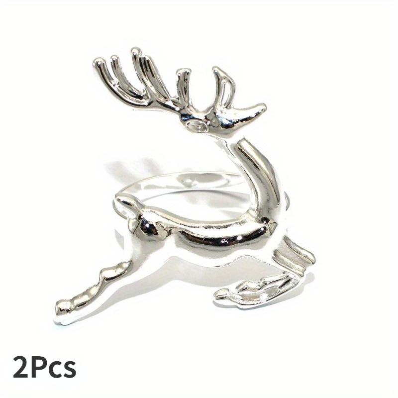 

2 шт. Кольца для салфеток в виде лося, украшение для обеденного стола, держатели для салфеток, пряжки для салфеток на свадьбу, День благодарения, Пасху, Рождество, декор 2Pcs