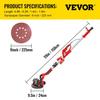 VEVOR Electric Drywall Sander 750W Drywall Sander Foldable Sheetrock Sander with Telescope Handle Electric Sander Variable Speed 800-1750RPM Wall