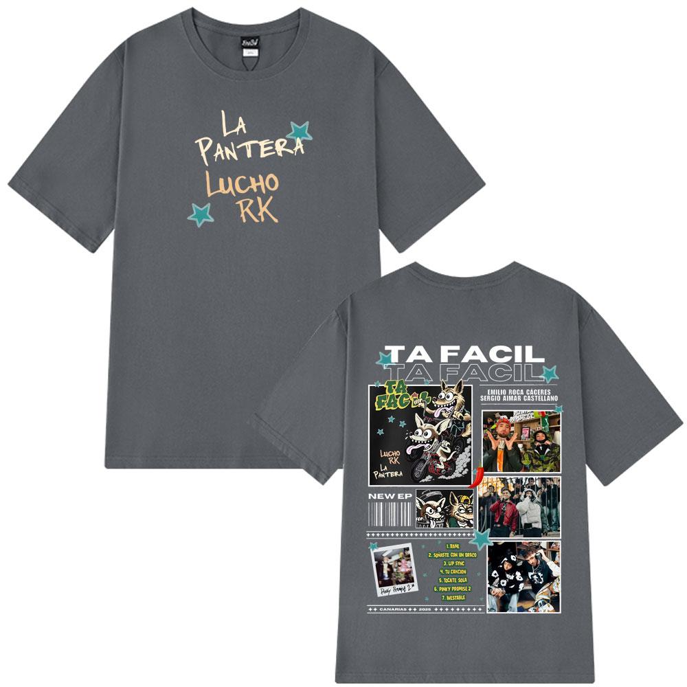 Ta Facil New Album 2026 La Panter Lucho Rk Fashion Print Tees Men Women Harajuku Hiphop Tshirts Loose Casual Cotton Tshirts