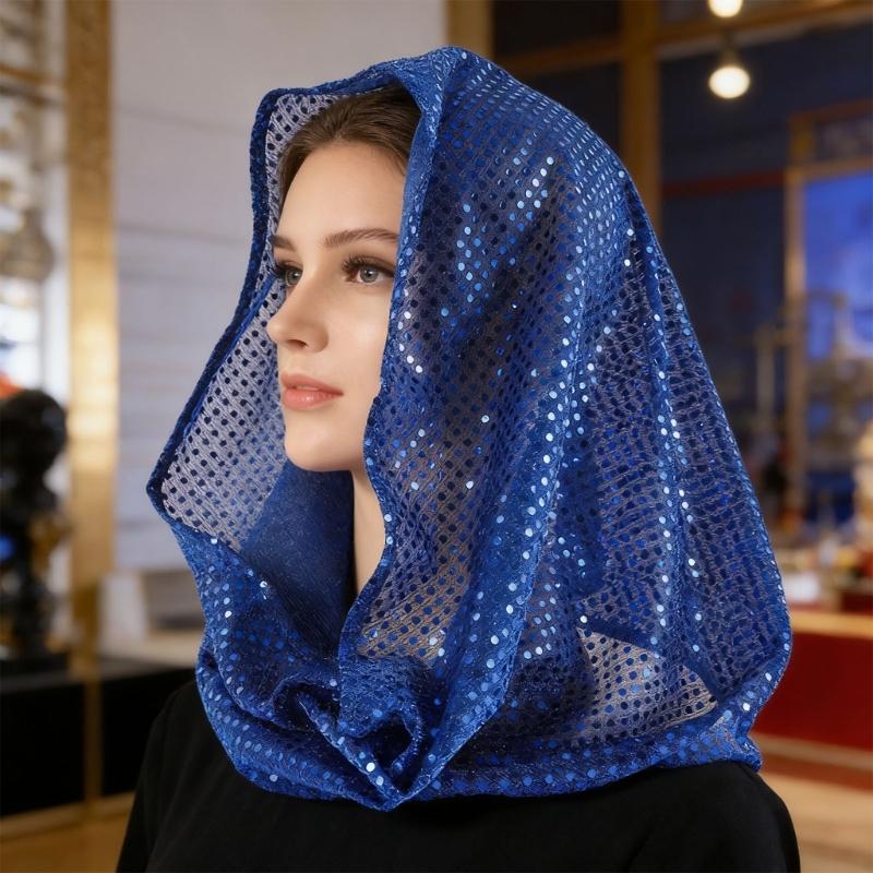 Stylish Muslims Headscarf Embellished With Sparkling Sequins Lightweight And Comfortable Headwear For Daily Wear