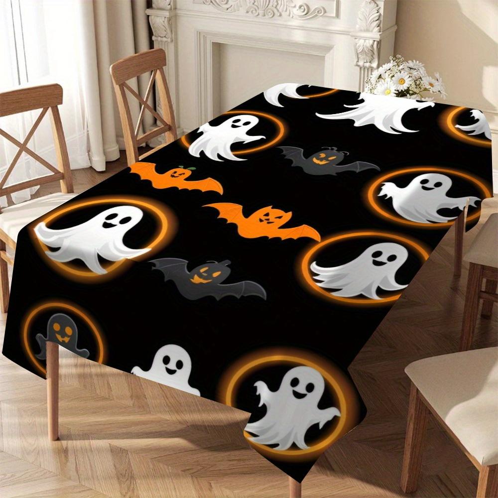 Halloween Happy Rectangle Table Cloth for Tables Decor Home Dinner Reusable Tablecloth for Party Picnic Halloween Decorations