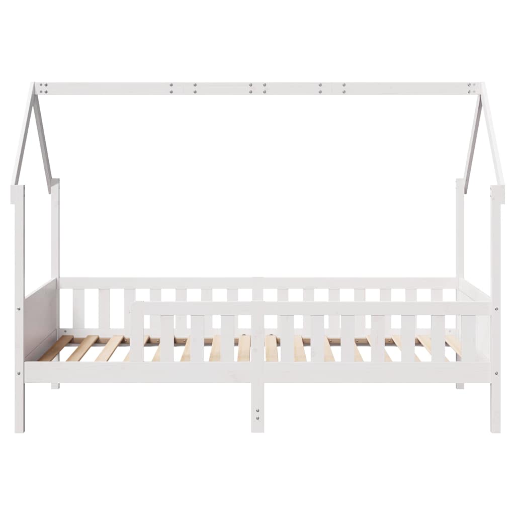 Kids House Bed White 80 X 200 Cm Solid Pine Wood