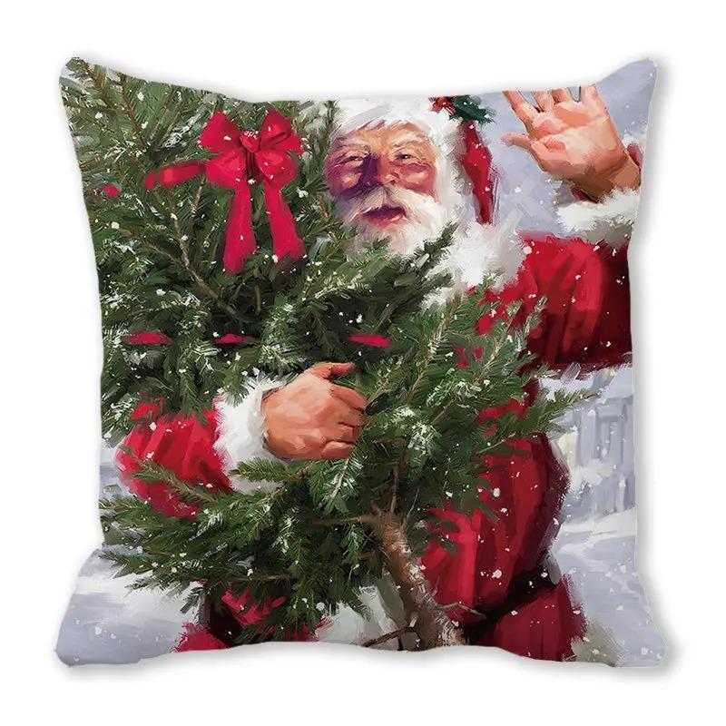 Vianočné obliečky na vankúše Autopríslušenstvo Kancelária Santa Claus Obývacia izba Pohovka Domáce obliečky na vankúše