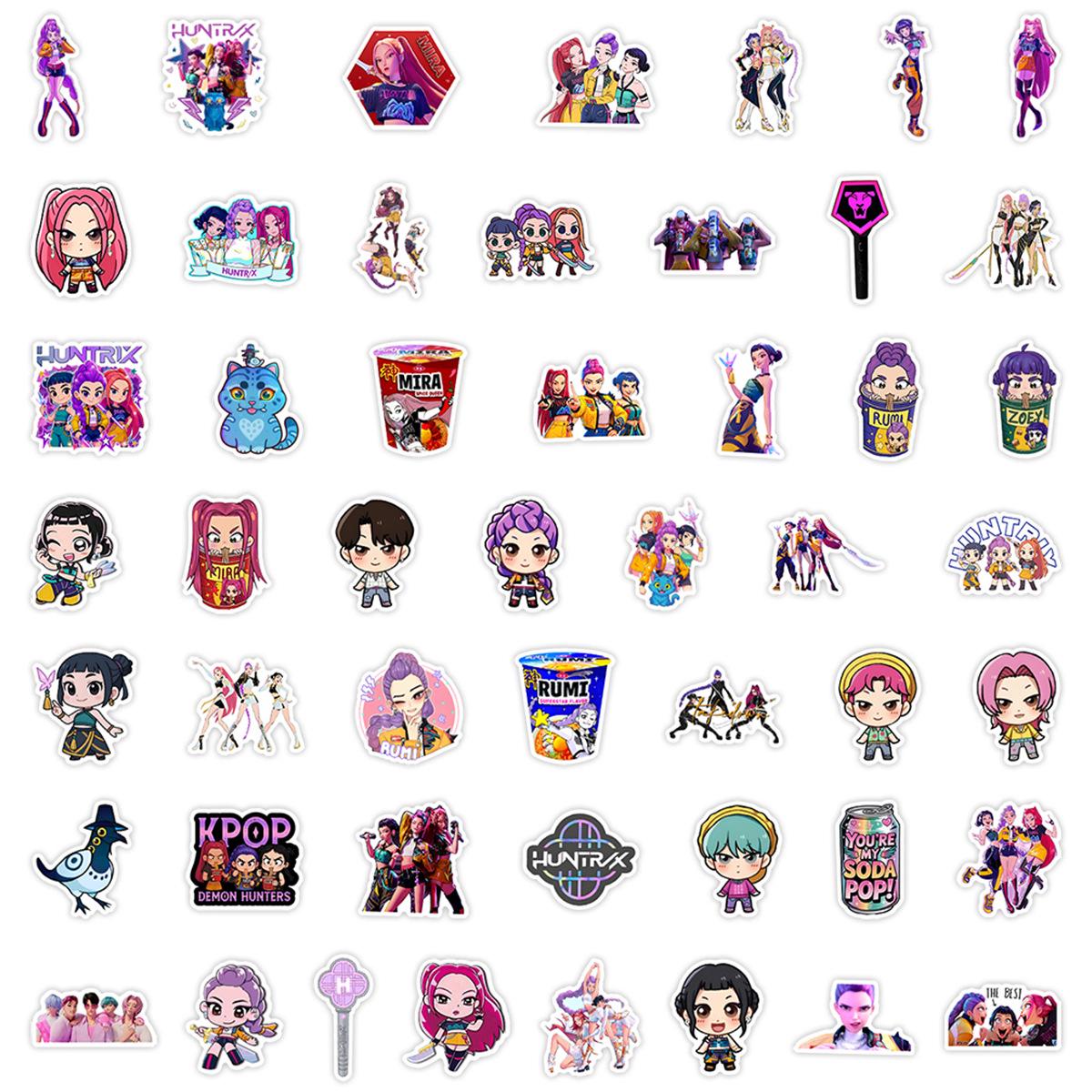 50 Demon Slayer Cartoon Graffiti Stickers: Waterproof Decorative Stickers for Water Bottles & Computers