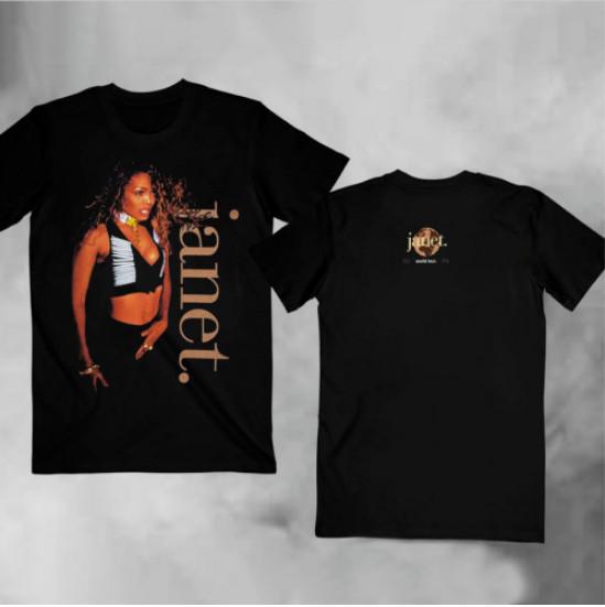 Janet Jackson World Tour Cotton Black Unisex Tshirt Unisex T-Shirt L