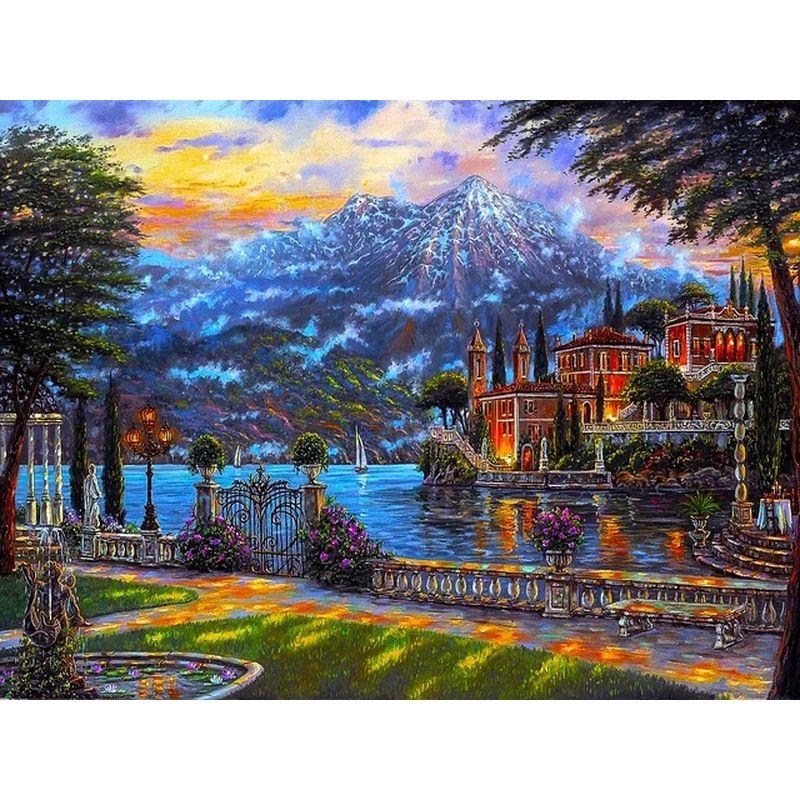 

Алмазная вышивка Городской пейзаж Алмазная картина Мозаика Полный квадрат Круглый пейзаж Дрель Стразы Картина Искусство Full Round 20x30CM