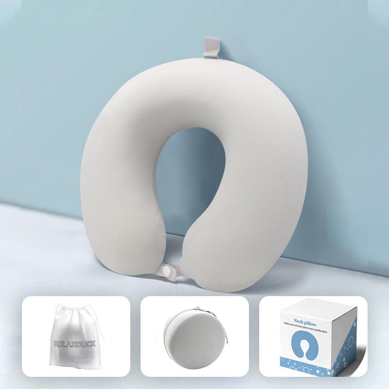 

Memory Foam U-Shaped Travel Neck Pillow - Ideal for Driving, Flights, and Office Breaks U-shaped pillow only світло-сірий колір