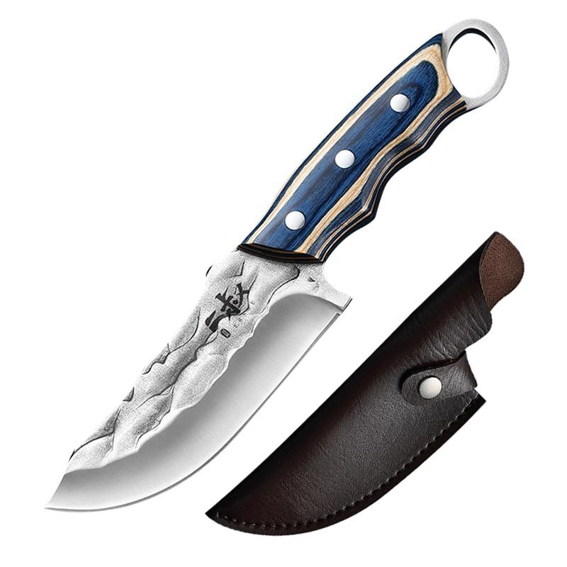 Kitchen Knife Forged Boning Knife Butcher Knife Stainless Steel Cleaver Vegetable Fruit Knife with Cover