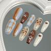 Autumn/Winter Cute Kitten Hand-Painted Wearable Nail Patches - Removable & Safe for Pregnant Women