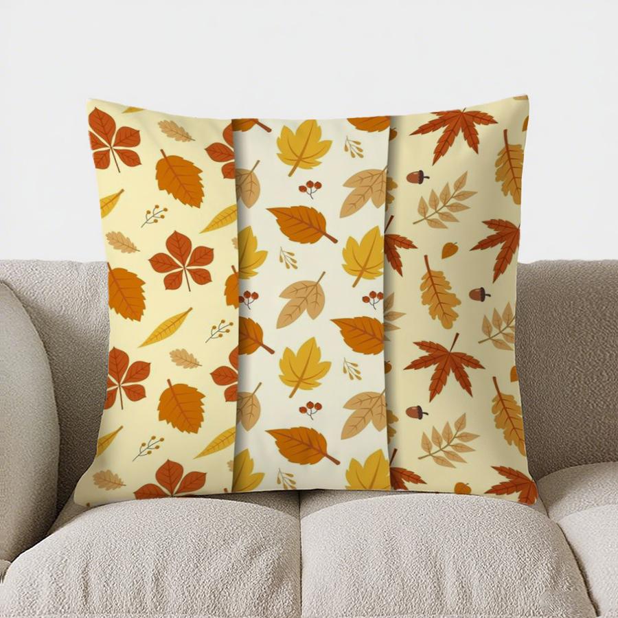 Home Decor Autumn Leaves Patterned Decorative Pillow Cover Pattern Cushion Cover Suitable For Sofa Bedroom Car Pillow Cover
