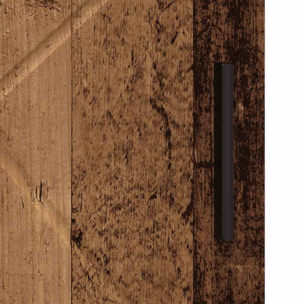 Bathroom Cabinet with Storage and Door Rustic Wood Finish 30 X 35 X 95 Cm