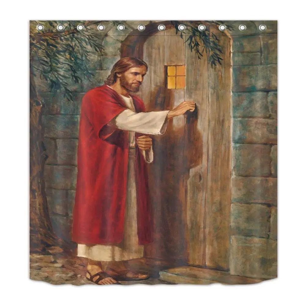 Jesus And His Disciples Shower Curtain Bible Stories Bathroom Waterproof Mildew Resistant Polyester Fabric For Bathtub Decor