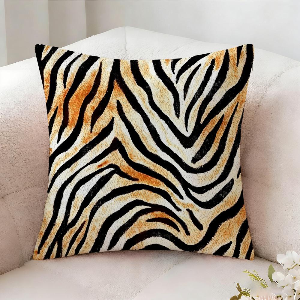 Tiger Stripes Pillow Case Pillowcase Doublesided Printed Sofa Cushion Bedroom Headboard Pillow