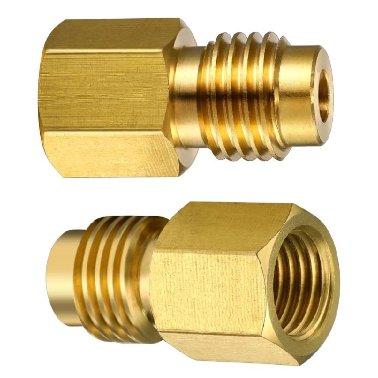 ACME R134A Mosiężny Złącznik Rur Adapter 1/4" Męski Na 1/2" Żeński Z Zaworem