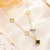 Elegant Mother-of-Pearl Double-Sided Clover Necklace In Titanium Steel