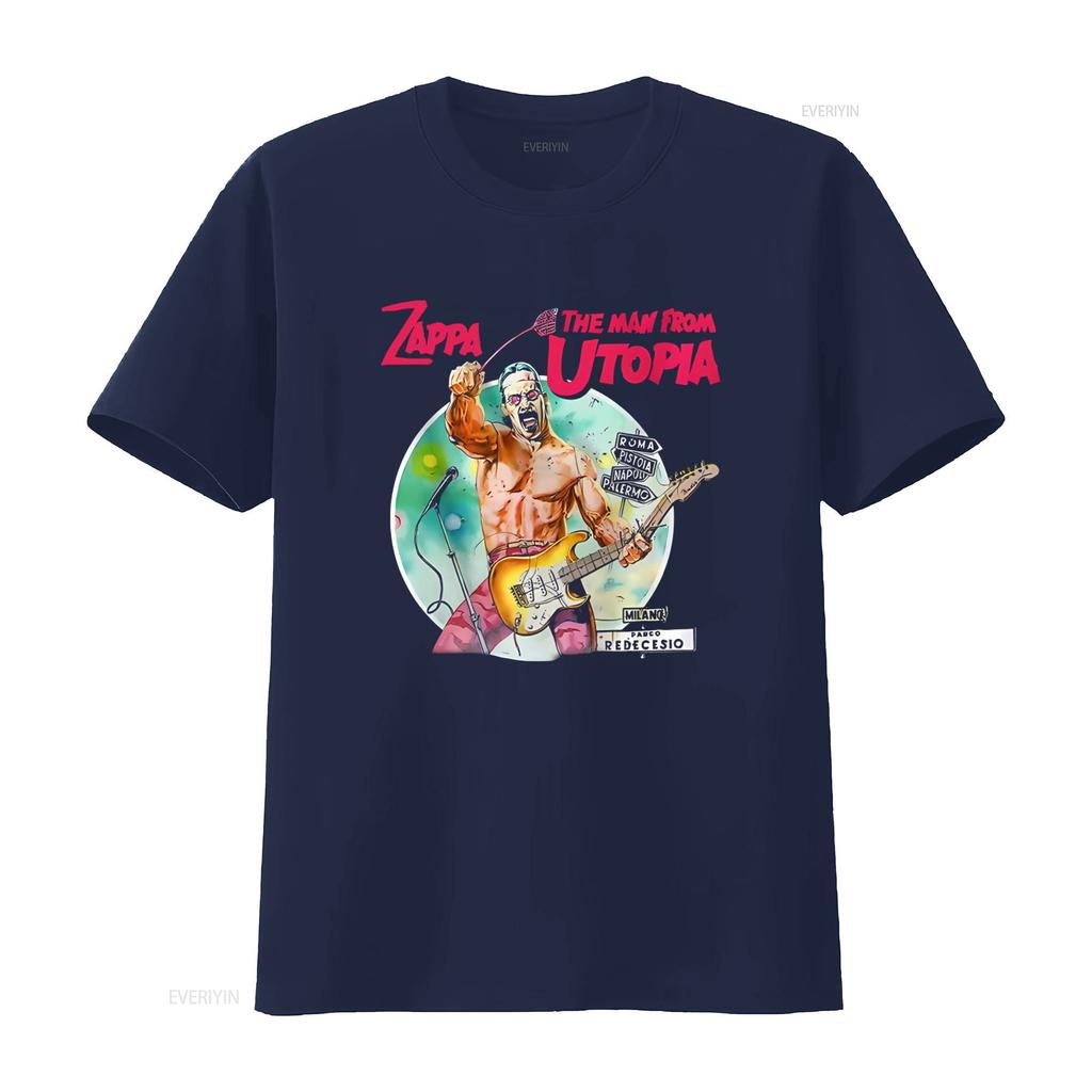 The Man from Utopia Frank Zappa Retro Rock Guitar T Shirt Vintage Design with City Names Perfect for Music Lovers vintage