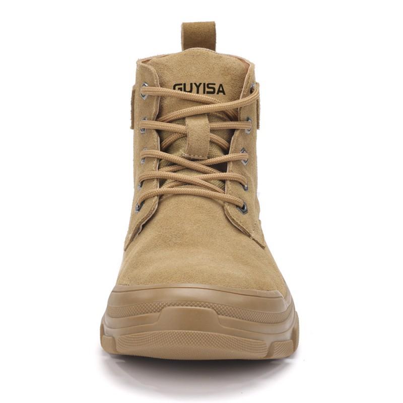 Mens Steel Toe Safety Work Boots Anti-Puncture Fire-Resistant Welding Shoes Industrial Use