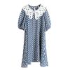 Xitao Casual Loose Peter Pan Collar Short Sleeve Print Dress Women ZP1572