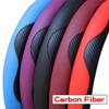 Car Steering Wheel Cover Breathable Anti Slip PU Leather Steering Covers Suitable 38cm Auto Decoration Carbon Fiber
