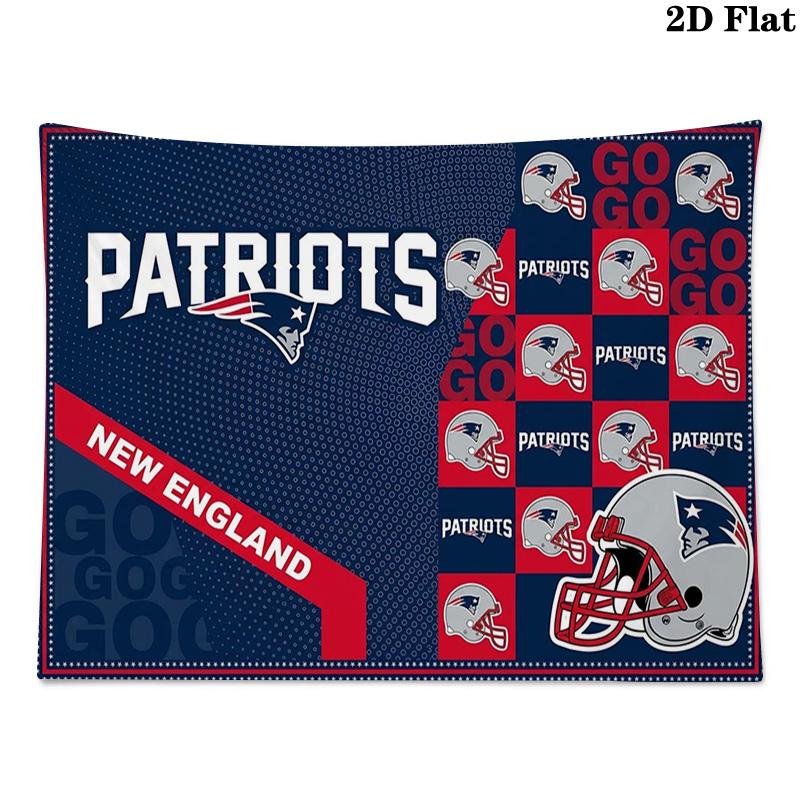 New England Patriots Logo Wall Tapestry Aesthetic Wall Hanging Printed Fabric Blanket Decorative Tapestries for Bedroom Living Room Home Decor