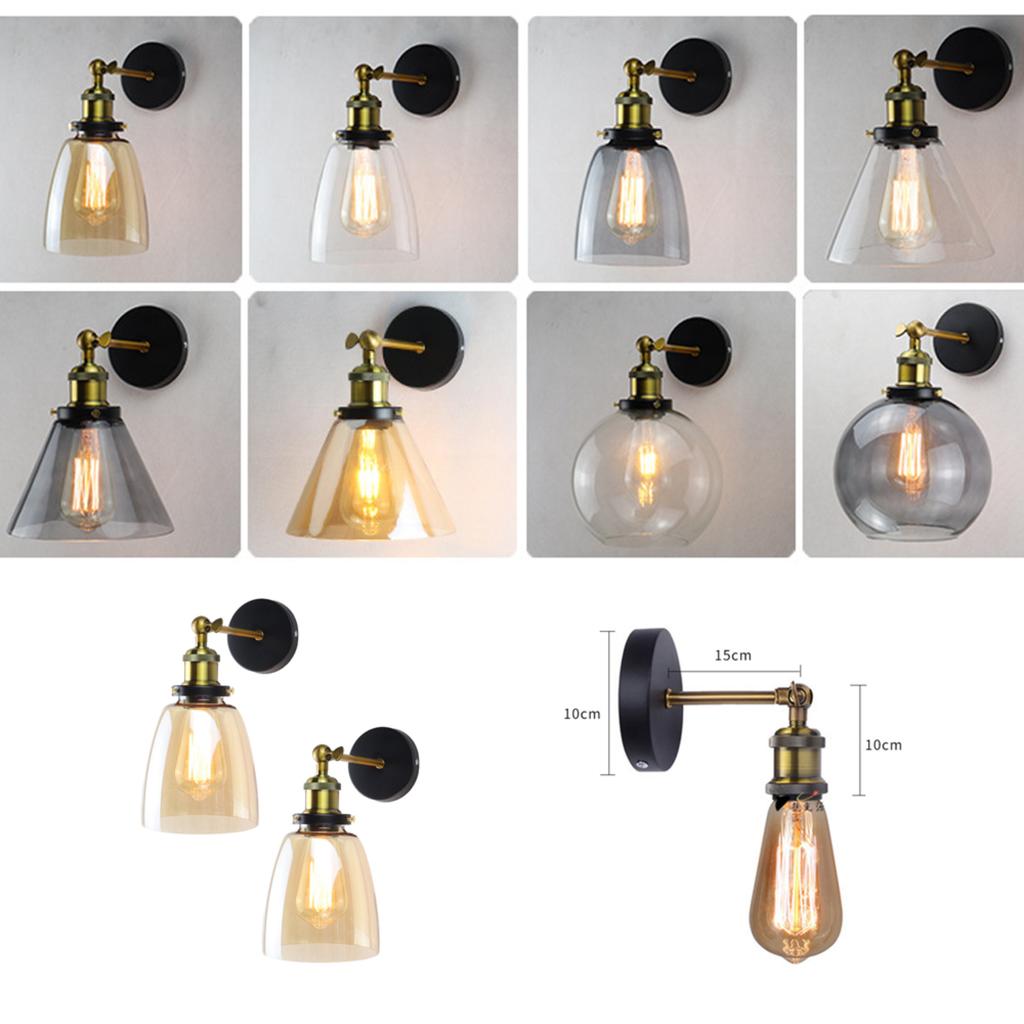 Ny Stilig Retro Vintage Industriell Loft Vegglampe med Klar Glasskjerm og Metall Trekant Ovalt Design - Vintage Industriell