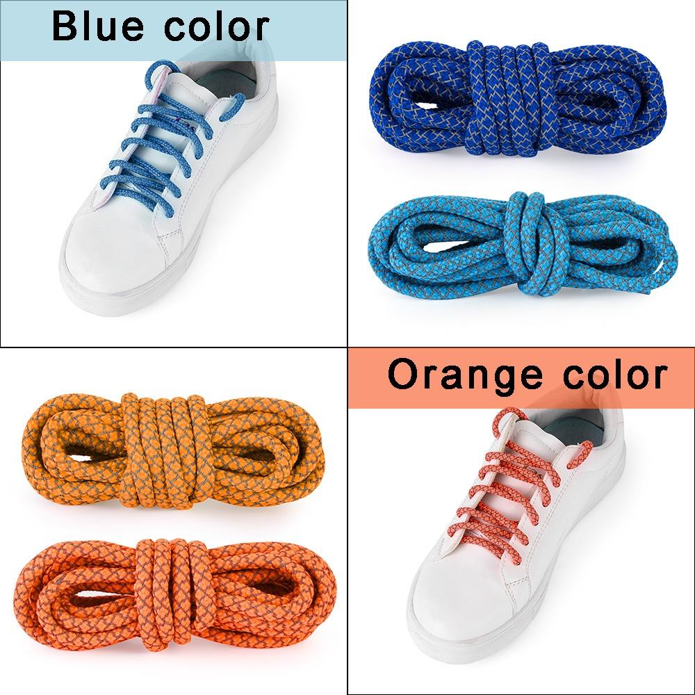 1Pair 4mm Round Running Shoe Ropes Reflective Shoelaces-Sneaker Shoestrings Night Running Fluorescent Shoe Rope Shoe Accessories