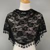 Fashionable Lace Single Color Triangle Tassel Towel Women Veil Pure Color Flower Triangle Scarf Prayer Hijab 160*80Cm