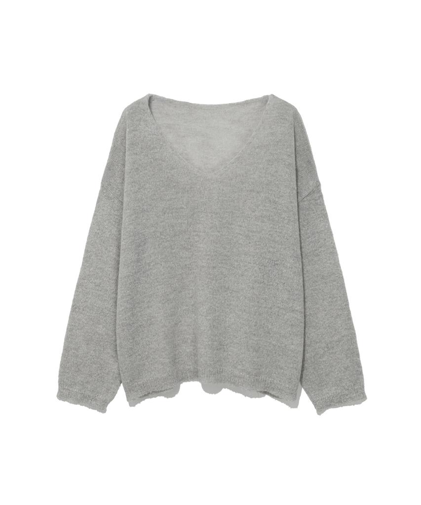 MOAA Sheer Loose V-Neck Knit (Ivory)