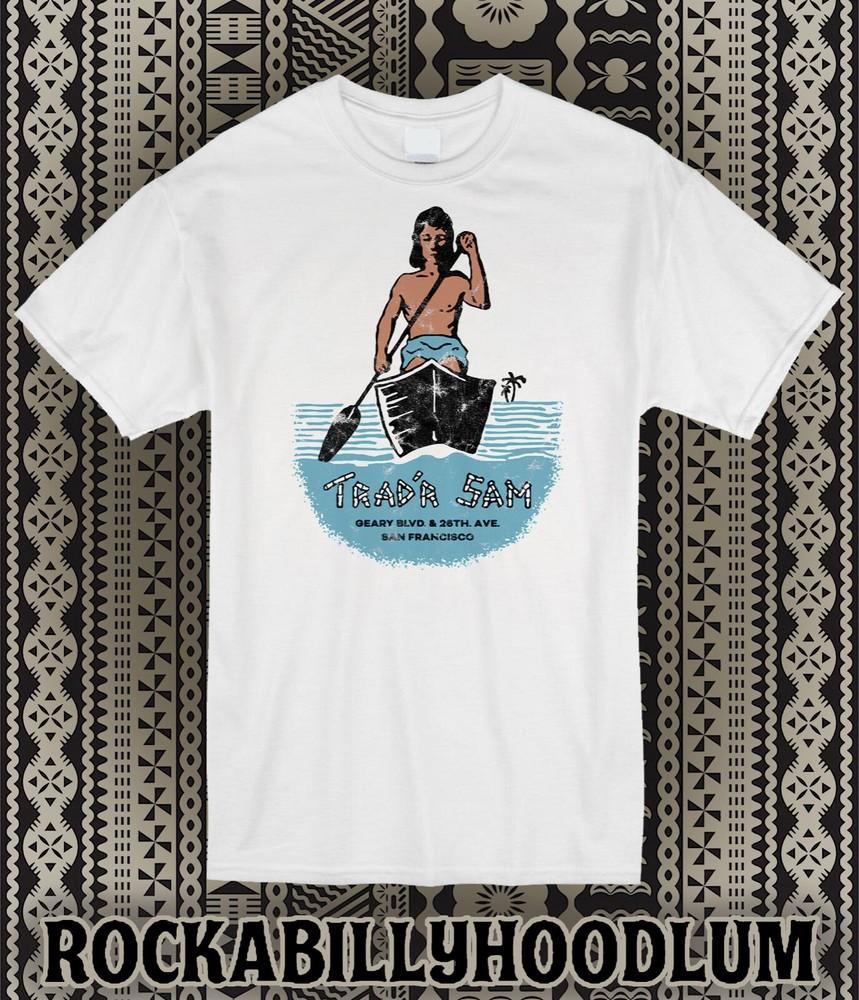 

Retro Tiki Tee T Shirt Mug Restaurant Bar Polynesian Traderr Sams San Francisco L