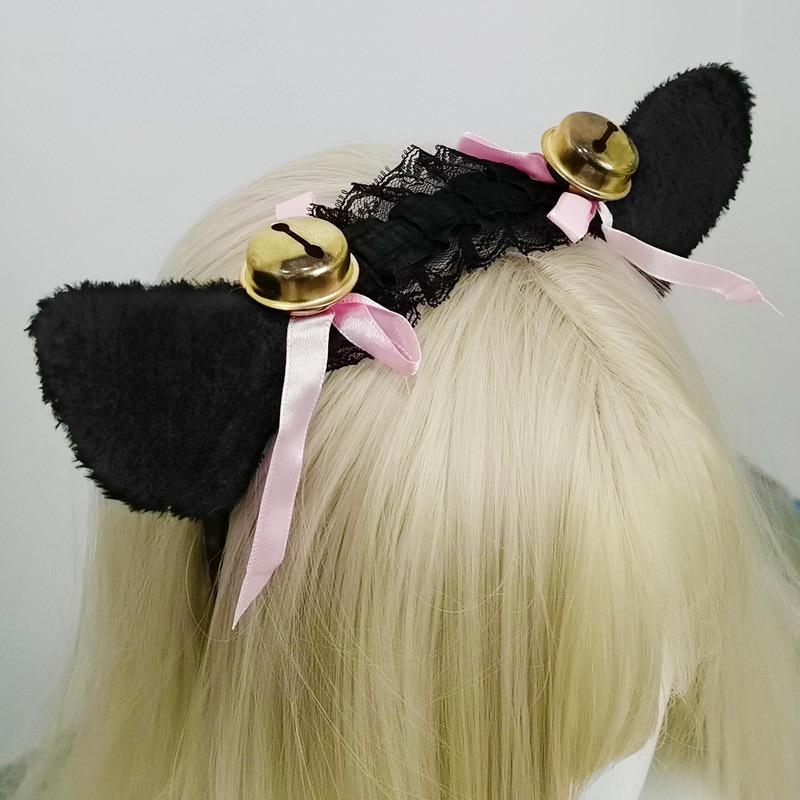 A factory-priced cute olita hairpin plush animal headdress handmade bell cat ear headband