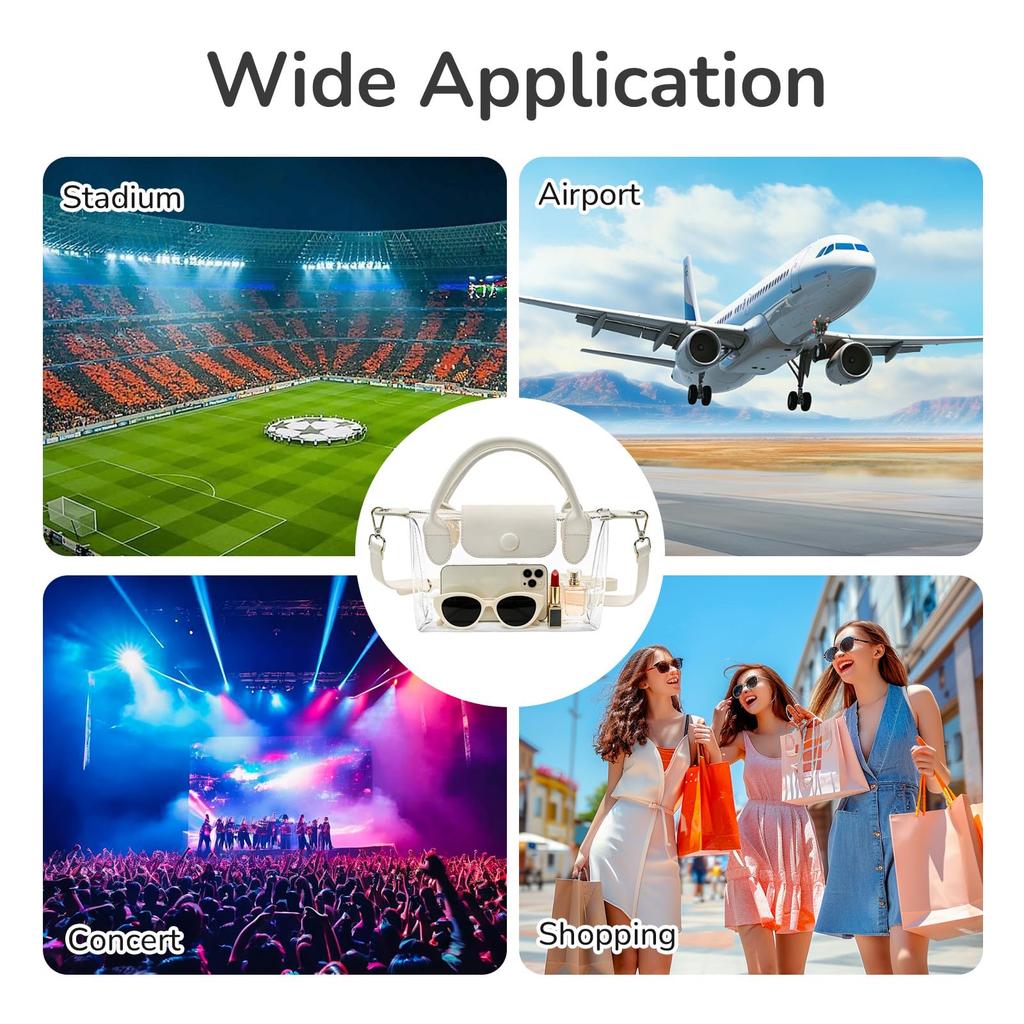 Clear Bag Shoulder Mini Handbag Transparent Crossbody Stadium Approved PVC Ita Bag Fan Activities Waterproof Sports Concert Live Commuting School