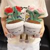 Plush Rose Flower Pot Plant Decor With Soft Pp Cotton For Living Room Ornament