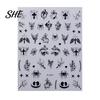 Fingertip Nail Art Halloween 3D Embossed Stickers, Skeleton Hand Pumpkin Spider Bat Supplies Decals, Gothic Manicure Decoration Decals for Holiday