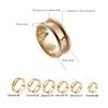 6 Stück/Packung Modische Leere Ringrohlinge Edelstahl Gerillte Ringe Unisex Ringe Perfekt für DIY Schmuckherstellung