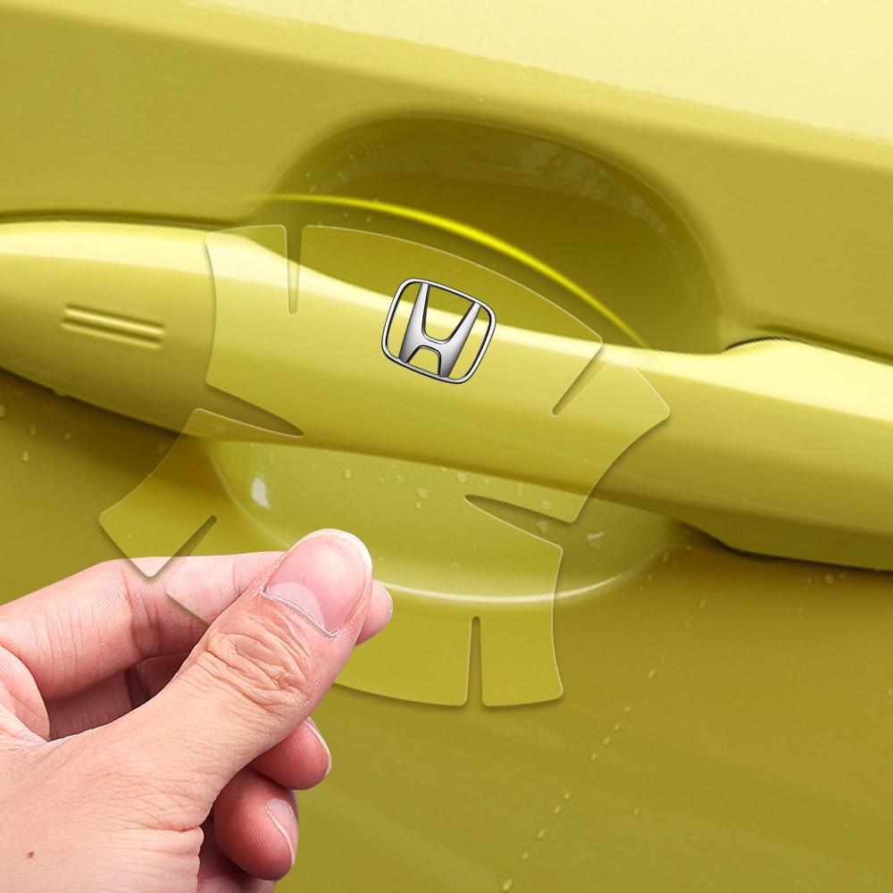 4/8PCS PVC Car Door Handle Sticker Racing Sport Protection Decals Door Bowl Accessories For Honda CRV Mugen Accord Odyssey JAZZ