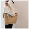 Simple Straw Style Straw Tote Bag with Bow Knot Single Shoulder Handbag for Women