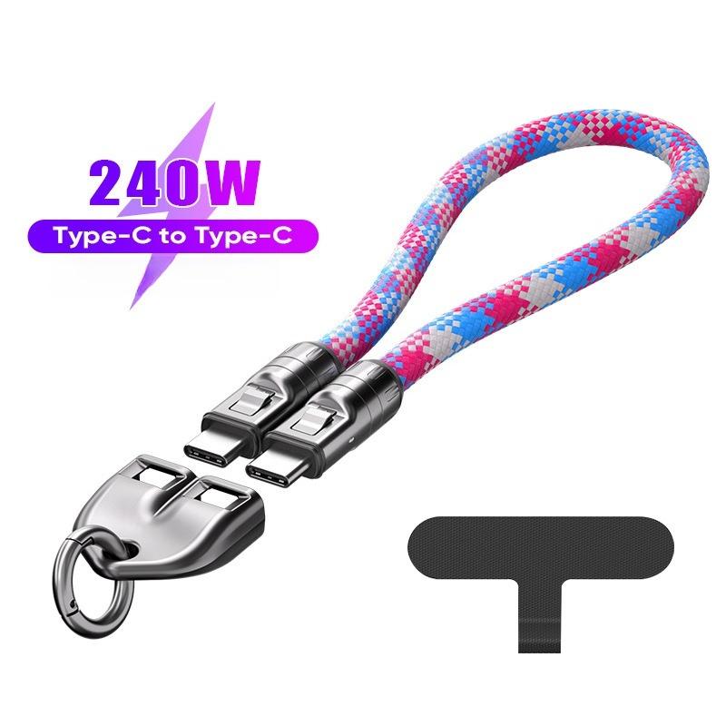

1 шт. кабель для быстрой зарядки 240 Вт, с интерфейсами USB-C и Type-C, двухпортовый дизайн для высокоскоростной передачи данных, подходит для мобильных телефонов. 30cm