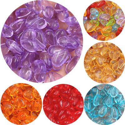 Home Party Supplies Loose Beads Beaded Acrylic Findings Transparent Charms Heart Beads For Crafted Candy Color Jewelry Making Handmade Material 10pcs