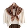European and American leopard print silk cotton square scarf, spring and autumn temperament versatile scarf, women's stacked waist seal fashion 61C