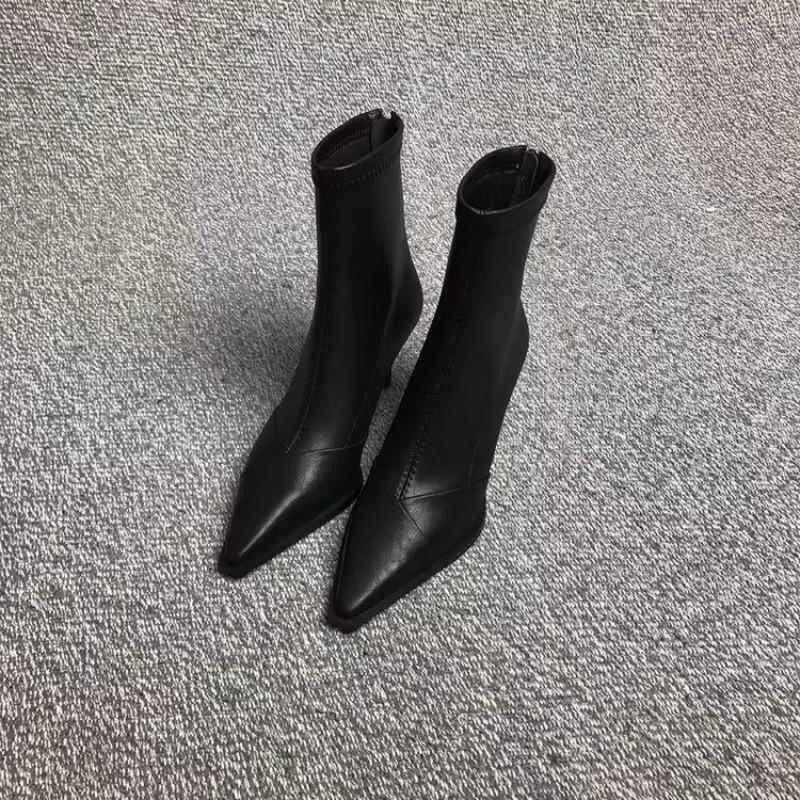 Autumn Vintage Pointed Toe Women Ankle Boots Fashion Soft Leather Ladies Elegant High Heel Short Botas Zapatos De Mujer