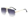 New Rimless Square Sunglasses for Women Men Fashion Gradient Lenses Sun Glasses Vintage Alloy Legs Classic Designer Shades UV400