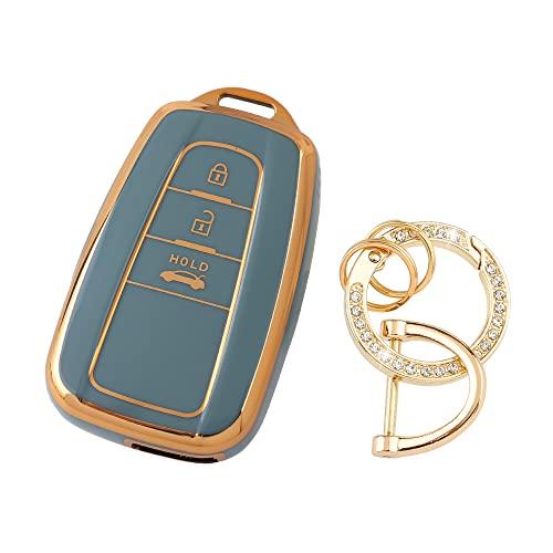 Futwod Key Cover 3 Buttons C-HR New Prius 50 Series Camry 70 Series Corolla Sport Corolla Sedan Crown RAV4 50 Series Mirai Key Holder Smart Key C