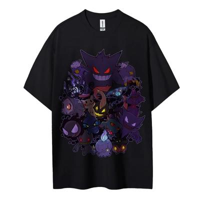 Pokémon T-shirt voor heren, puur katoen, casual T-shirt met ronde hals en korte mouwen, zomerse sportkleding, casual top met korte mouwen.